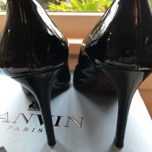 Lanvin Patent Open Toe Heels